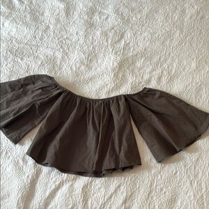 Elegant Brown Off-Shoulder Skirt